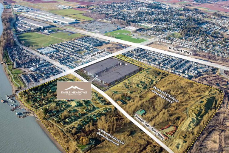 Aerial view of the land to be developed as the Eagle Meadows Business Park
